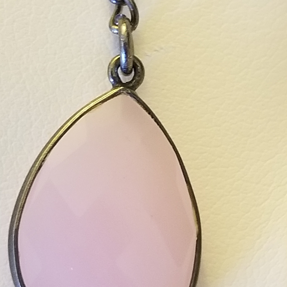 NWT Handmade Teal Pink Gunmetal Necklace - Picture 5 of 6